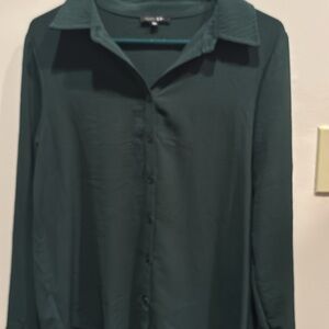 Women's dark green Button-Up Blouse